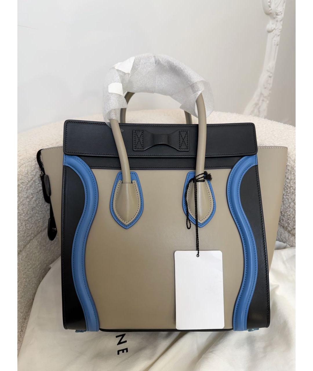 CELINE Мульти кожаная сумка с короткими ручками, фото 4