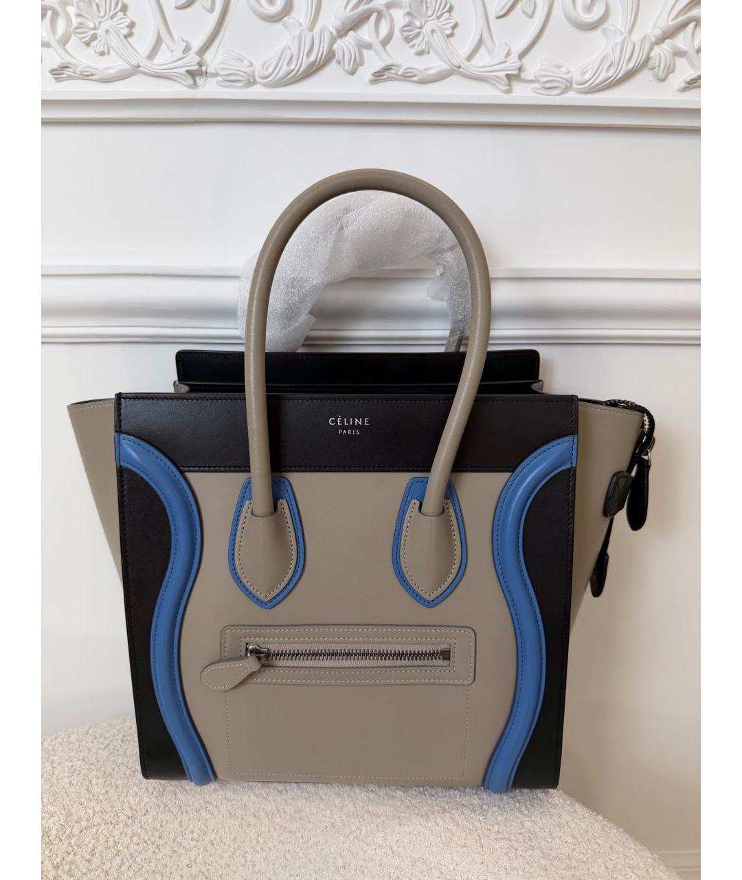 CELINE Мульти кожаная сумка с короткими ручками, фото 2