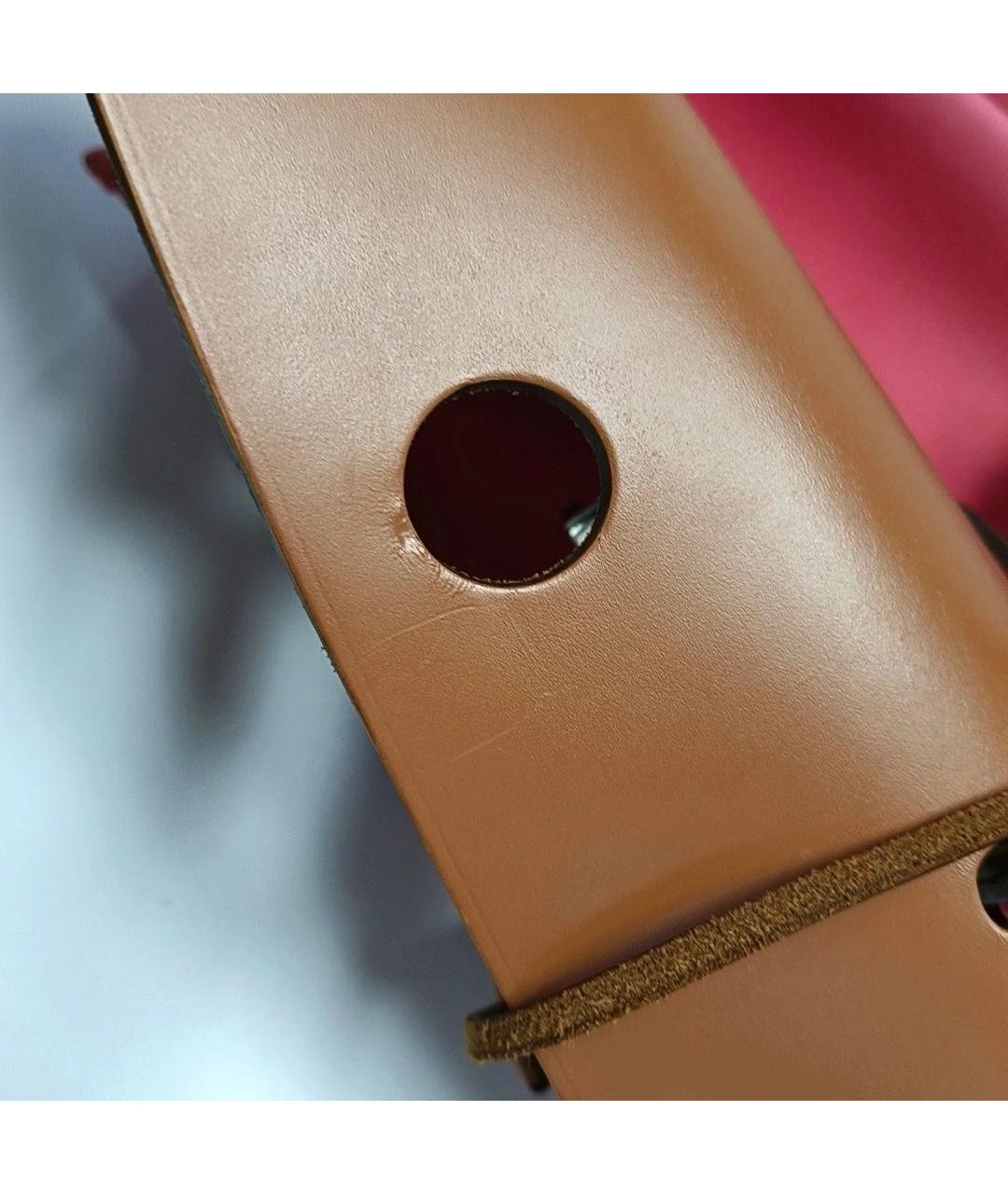 HERMES Коралловая тканевая сумка через плечо, фото 6