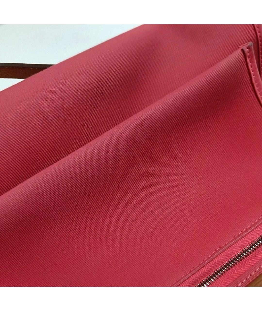 HERMES Коралловая тканевая сумка через плечо, фото 7