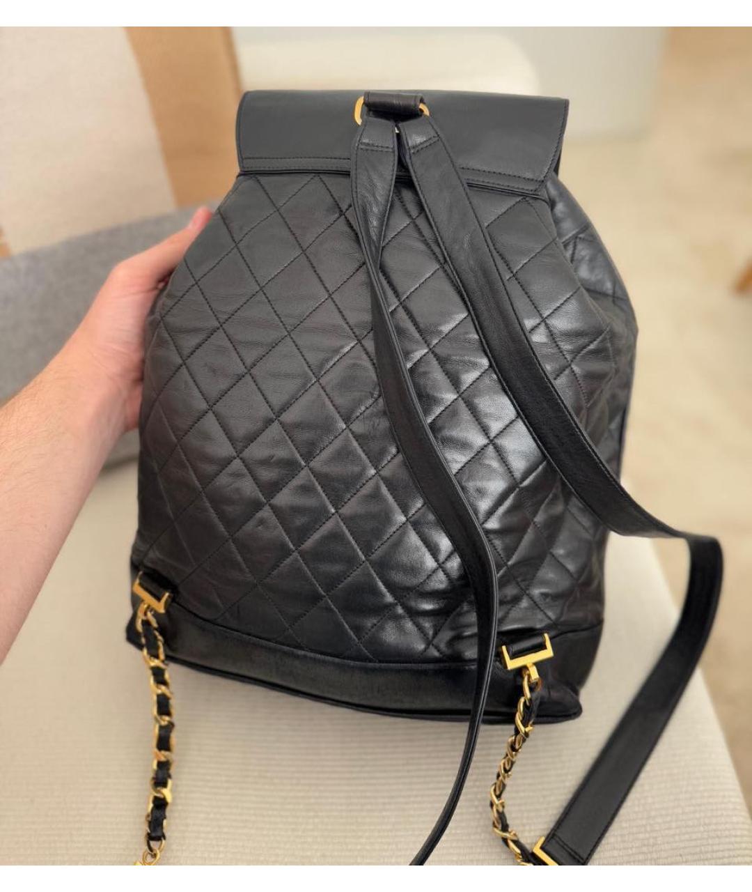 CHANEL Черный кожаный рюкзак, фото 3