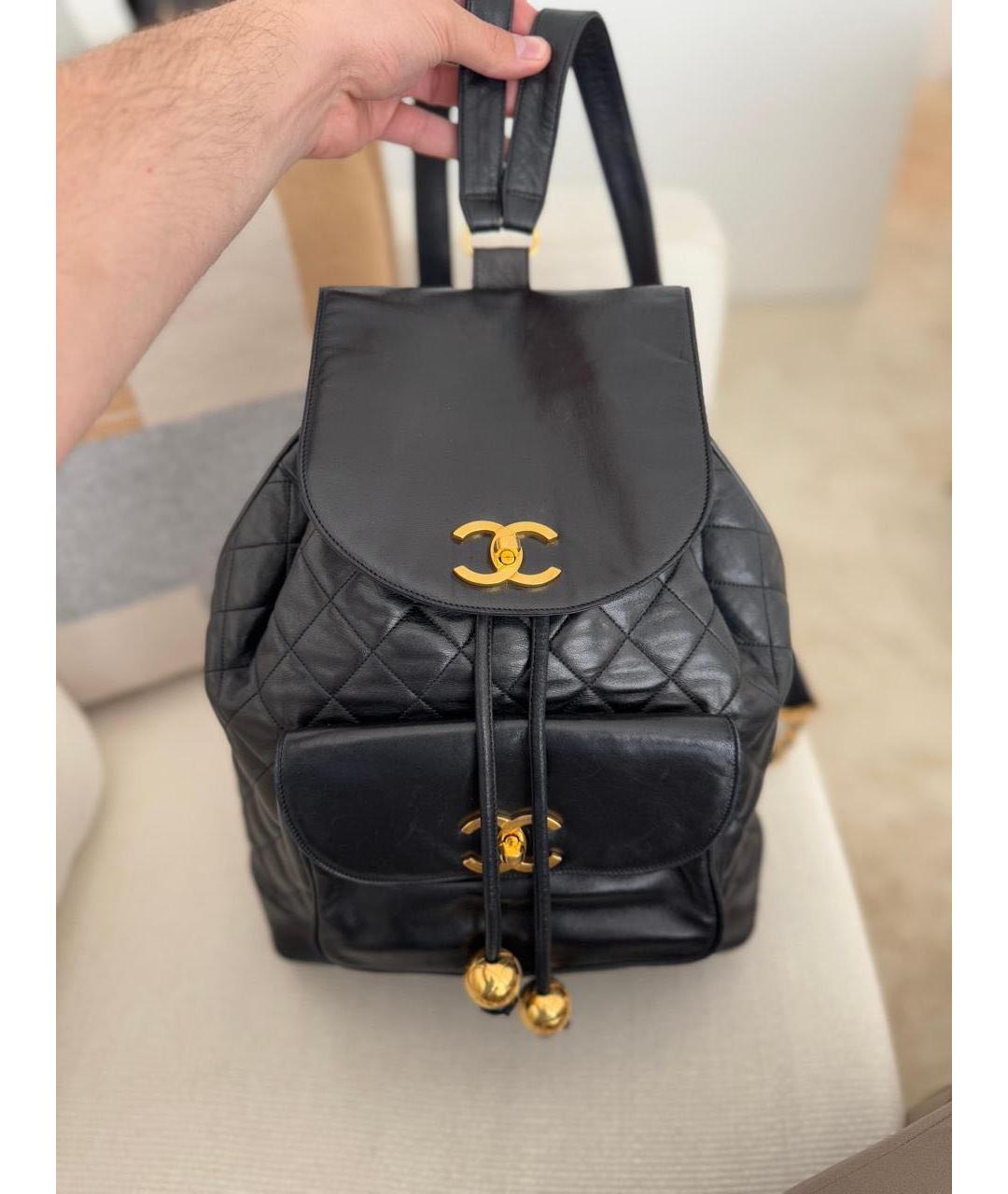 CHANEL Черный кожаный рюкзак, фото 9