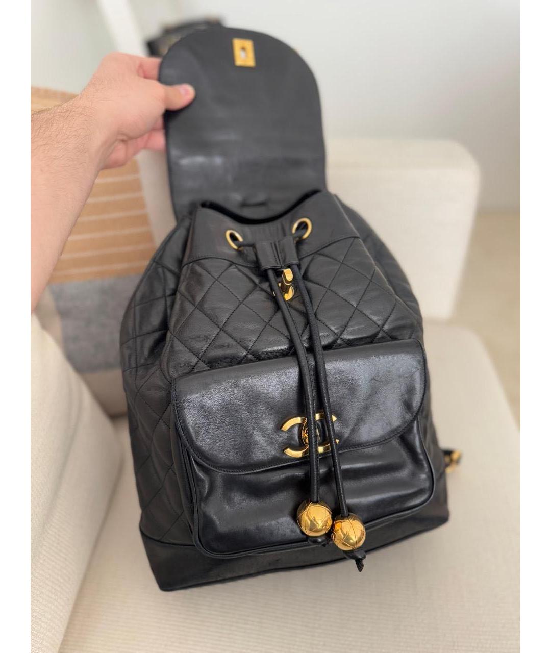 CHANEL Черный кожаный рюкзак, фото 8