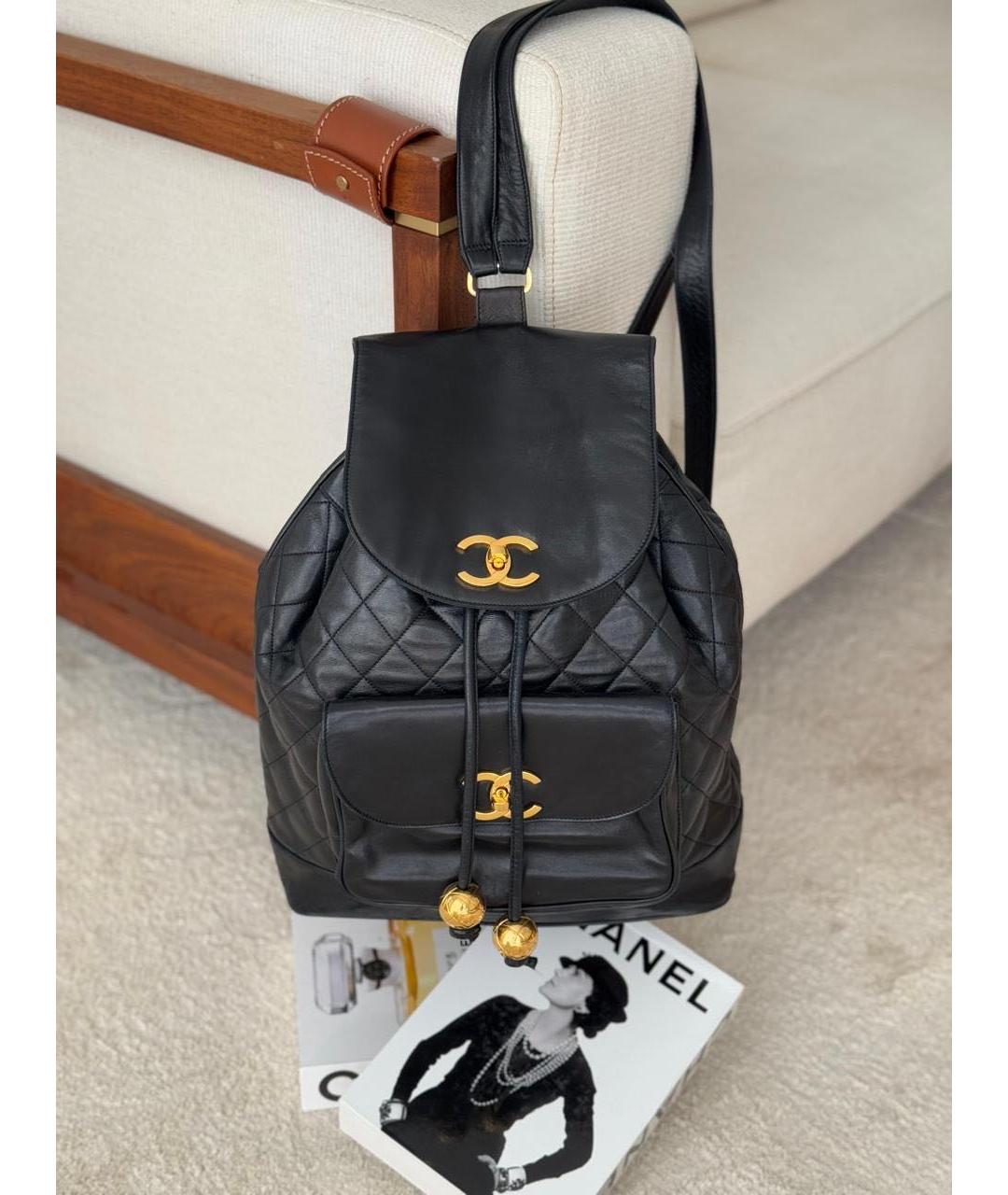 CHANEL Черный кожаный рюкзак, фото 5