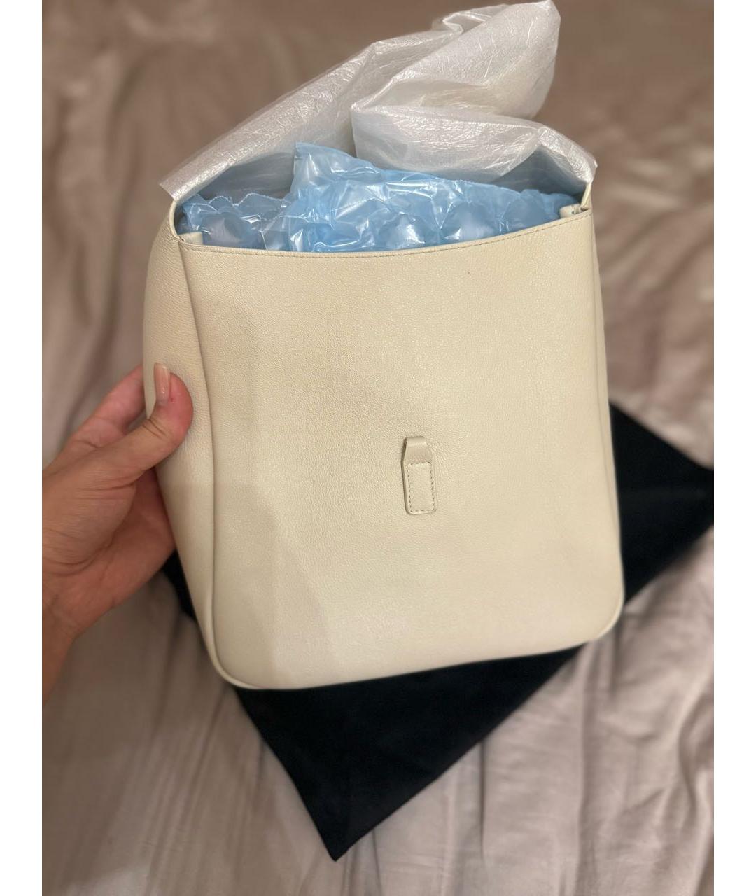 SAINT LAURENT Бежевая кожаная сумка тоут, фото 2