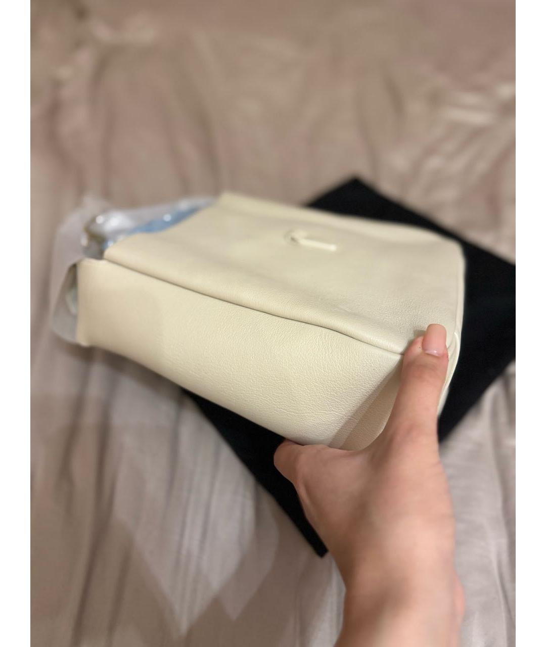 SAINT LAURENT Бежевая кожаная сумка тоут, фото 5