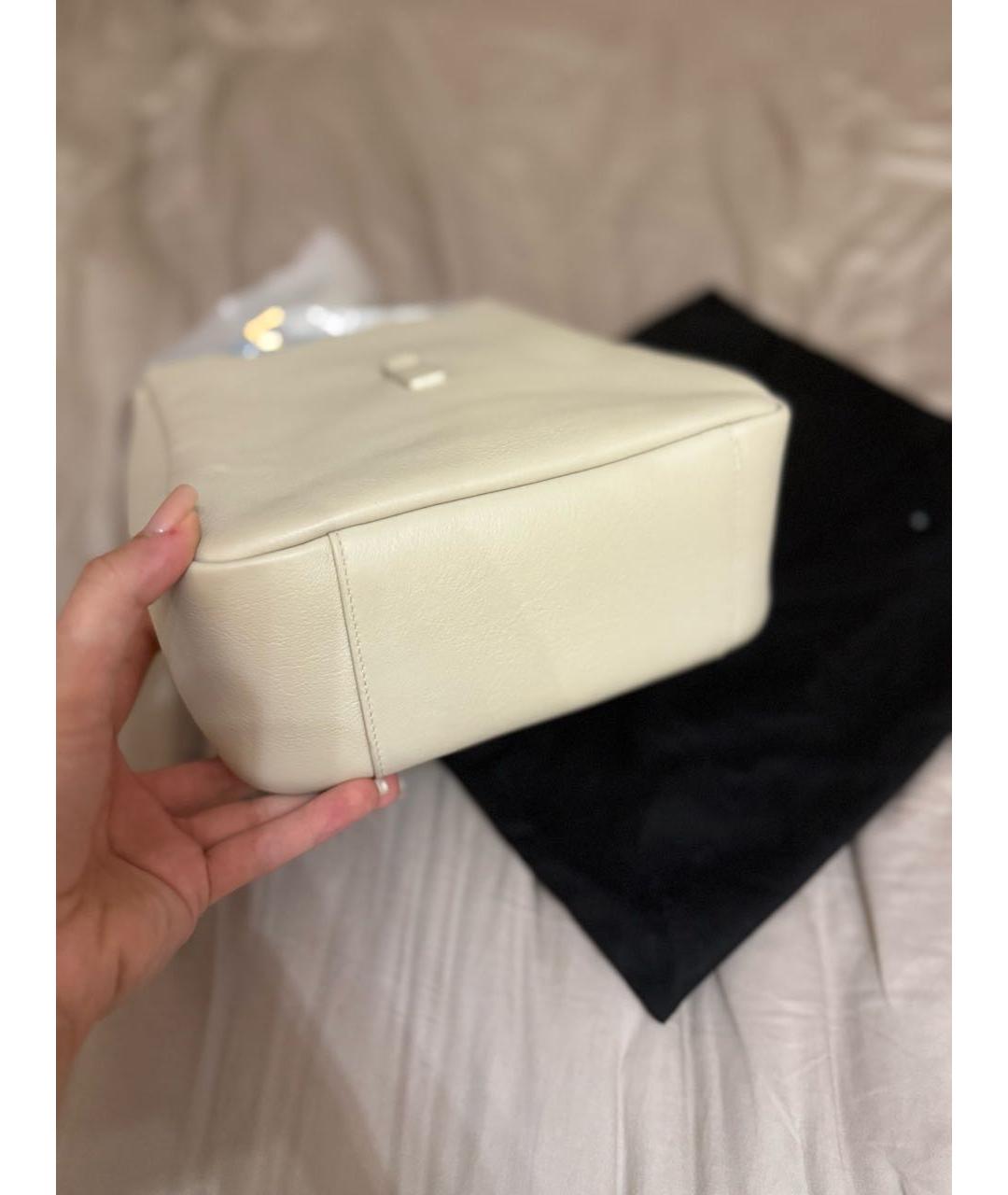 SAINT LAURENT Бежевая кожаная сумка тоут, фото 4