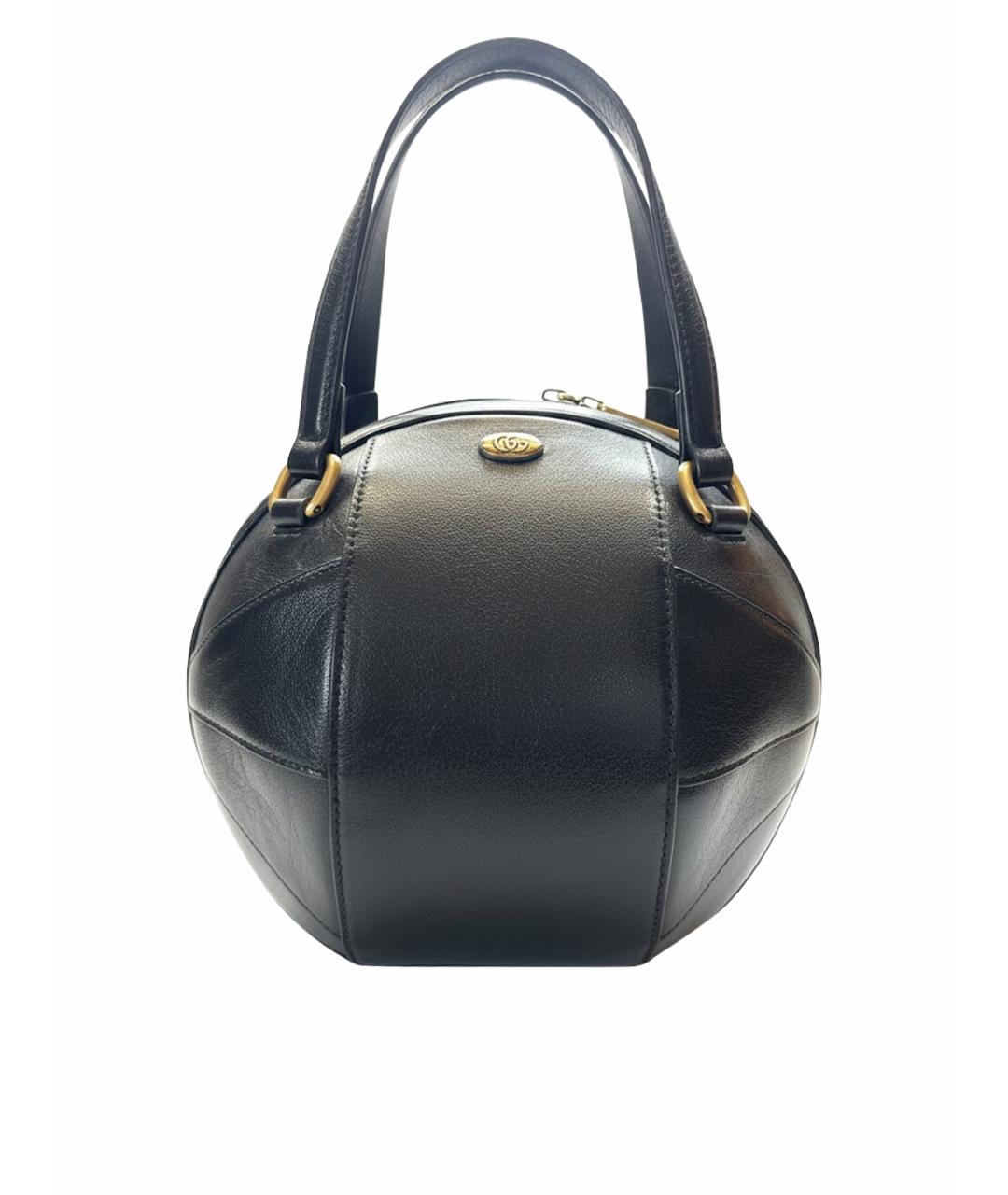 GUCCI Черная кожаная сумка тоут, фото 1