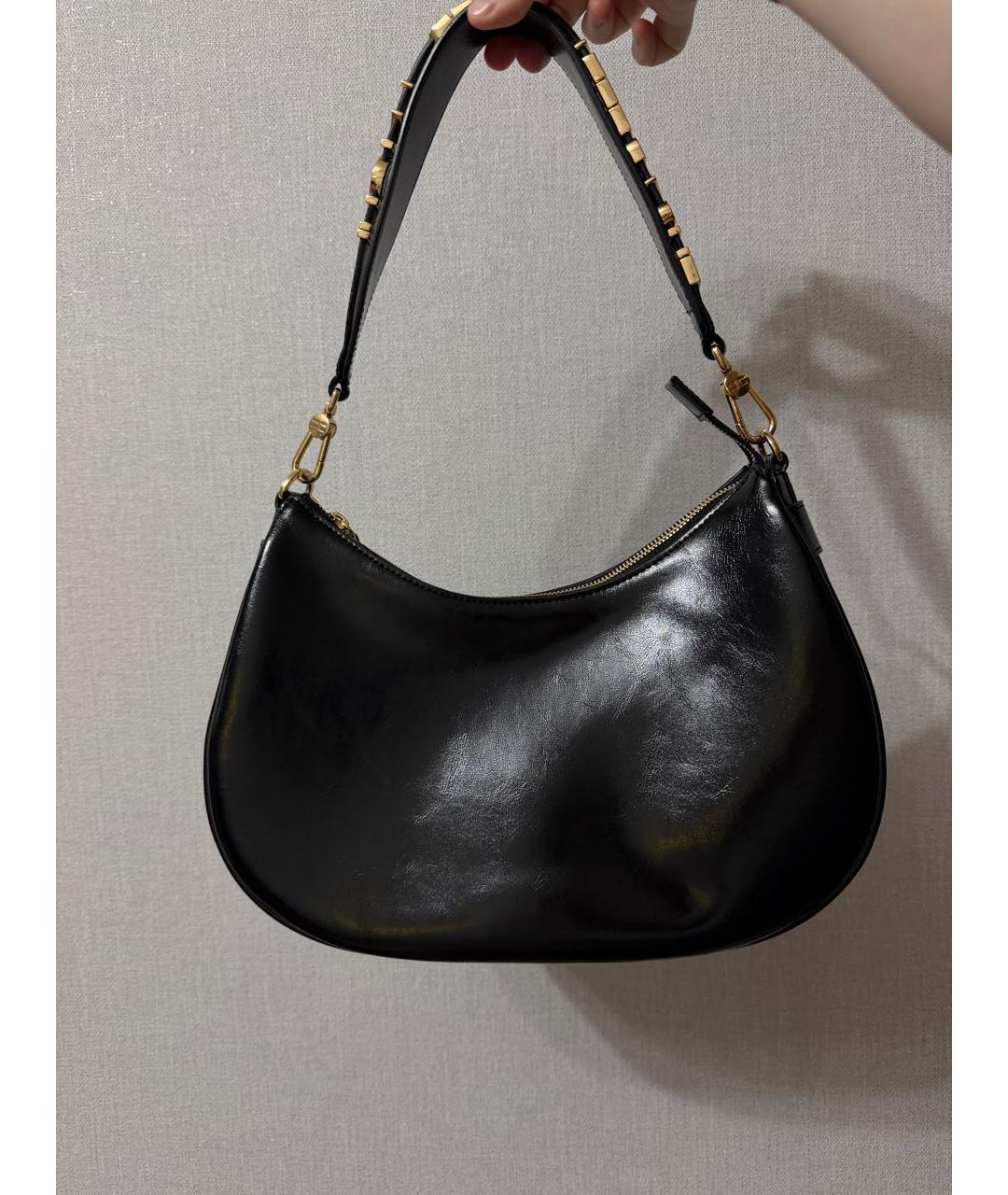 ELISABETTA FRANCHI Черная сумка с короткими ручками из лакированной кожи, фото 6