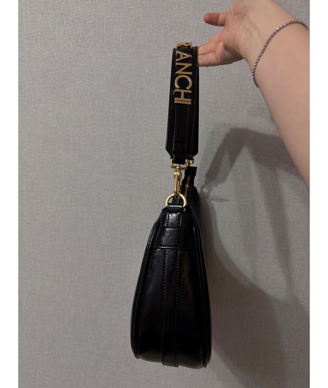 ELISABETTA FRANCHI Черная сумка с короткими ручками из лакированной кожи, фото 4