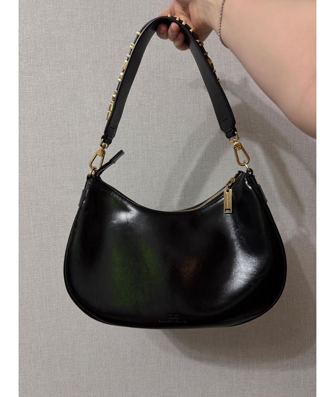 ELISABETTA FRANCHI Черная сумка с короткими ручками из лакированной кожи, фото 2