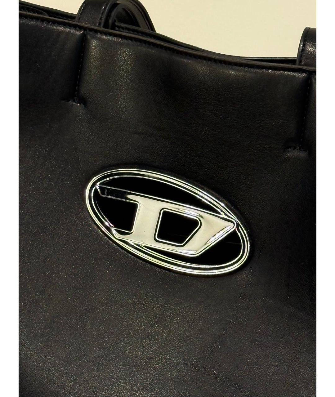 DIESEL Черная кожаная сумка тоут, фото 7