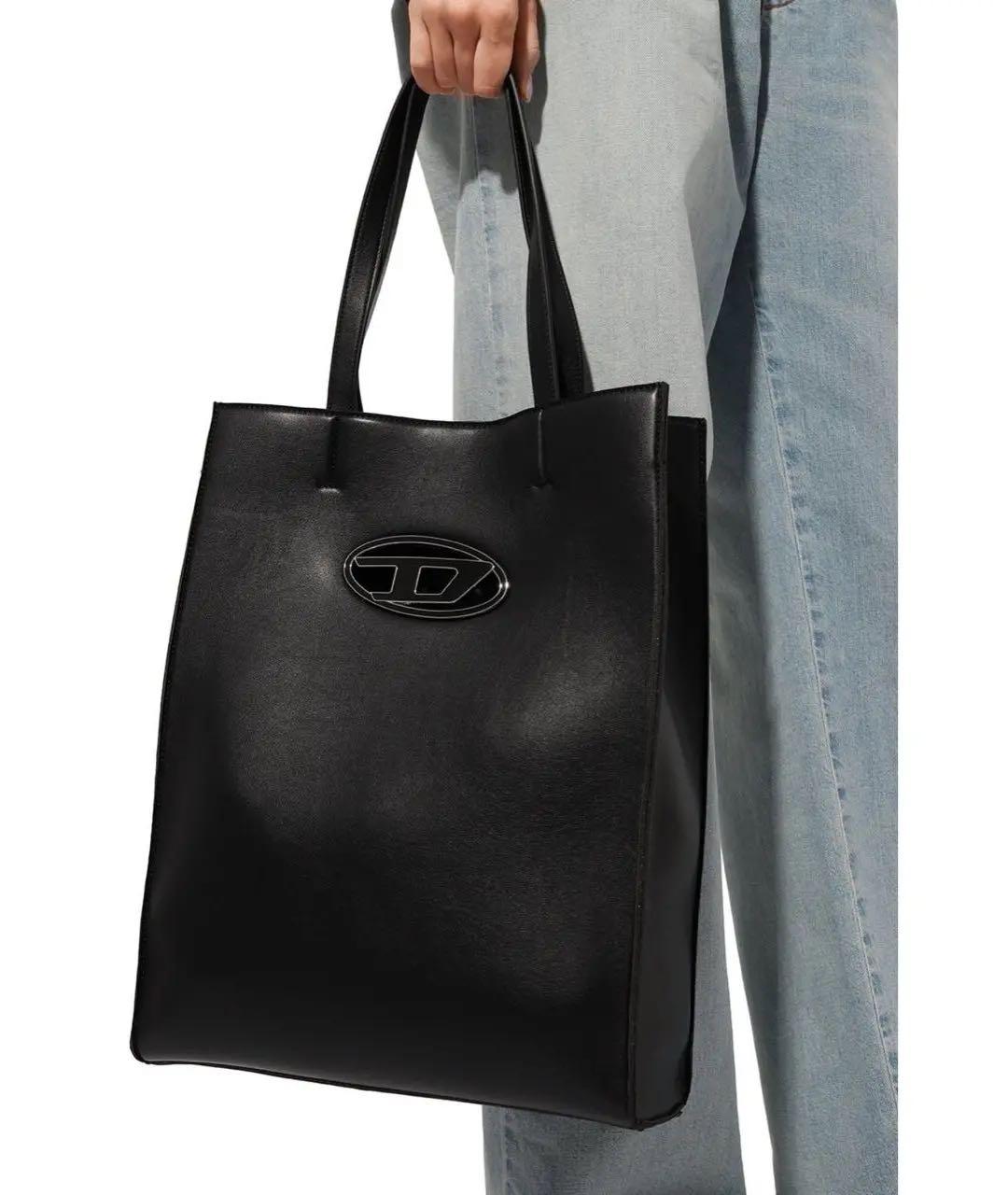 DIESEL Черная кожаная сумка тоут, фото 8