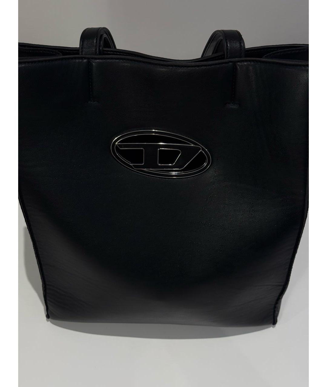 DIESEL Черная кожаная сумка тоут, фото 6