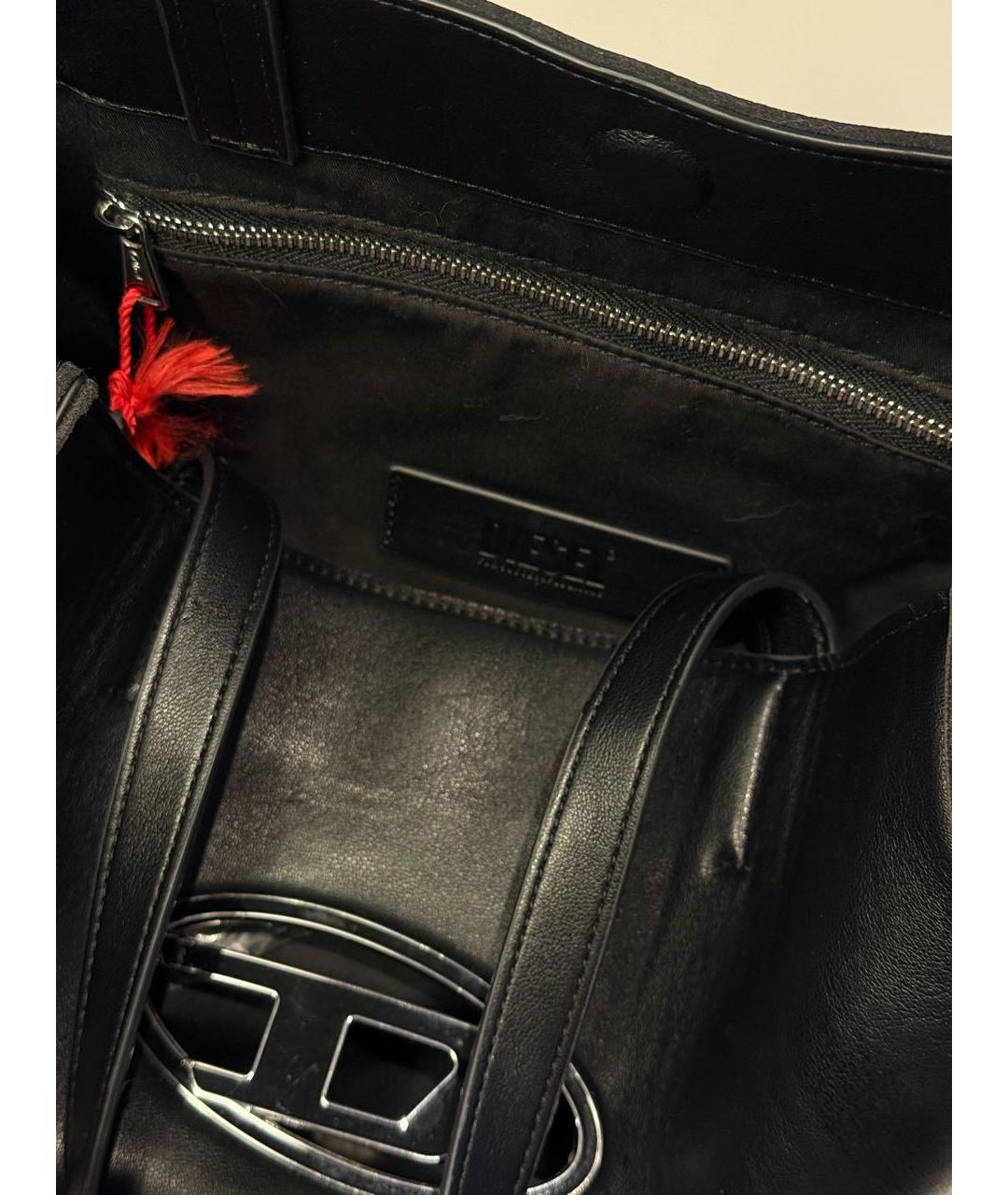 DIESEL Черная кожаная сумка тоут, фото 4