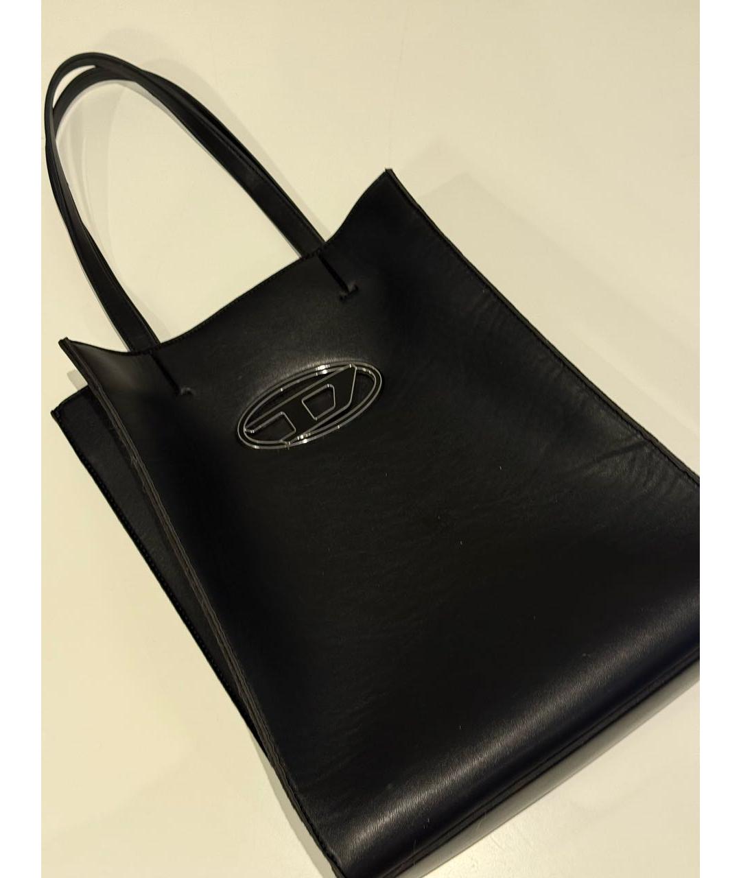 DIESEL Черная кожаная сумка тоут, фото 2