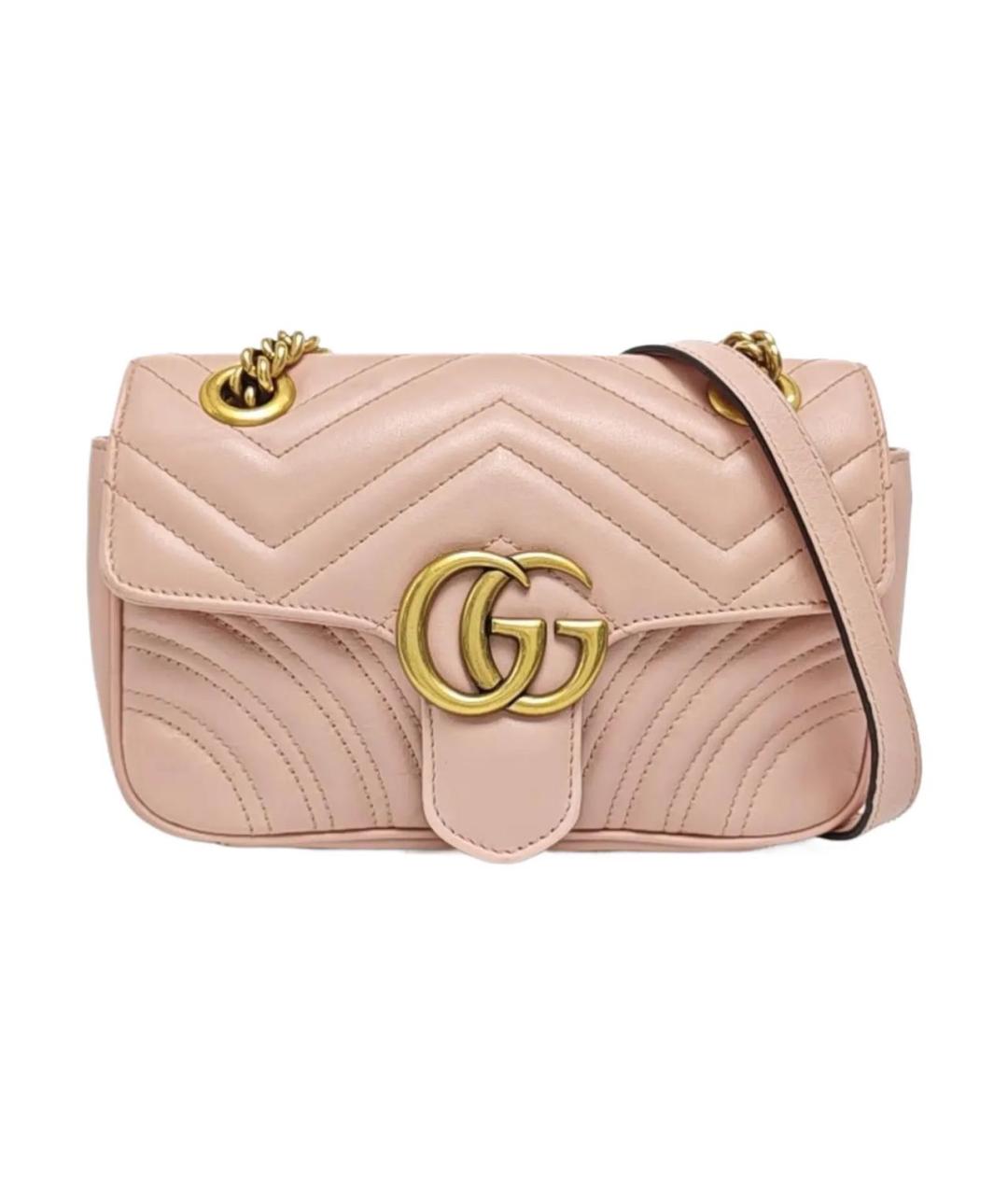 GUCCI Розовая кожаная сумка через плечо, фото 1