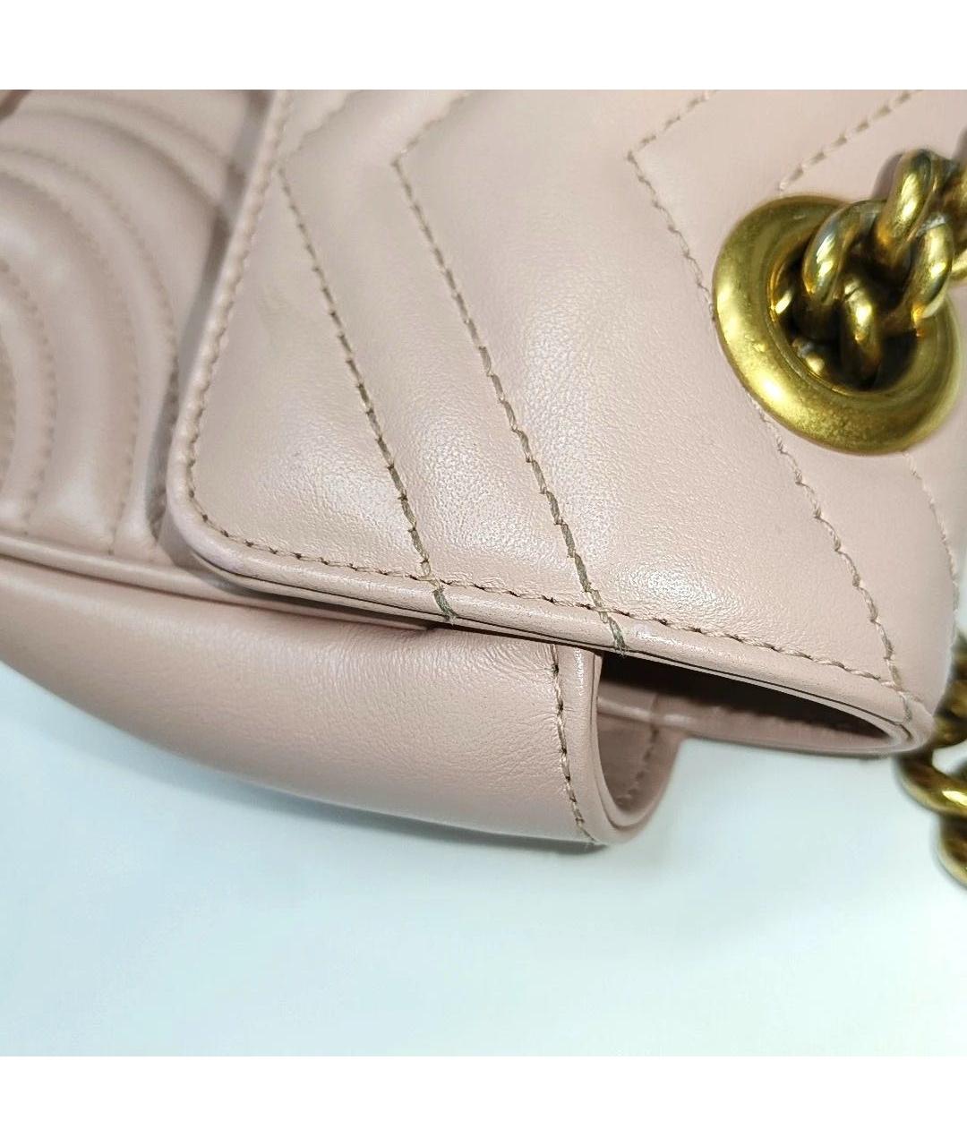 GUCCI Розовая кожаная сумка через плечо, фото 6