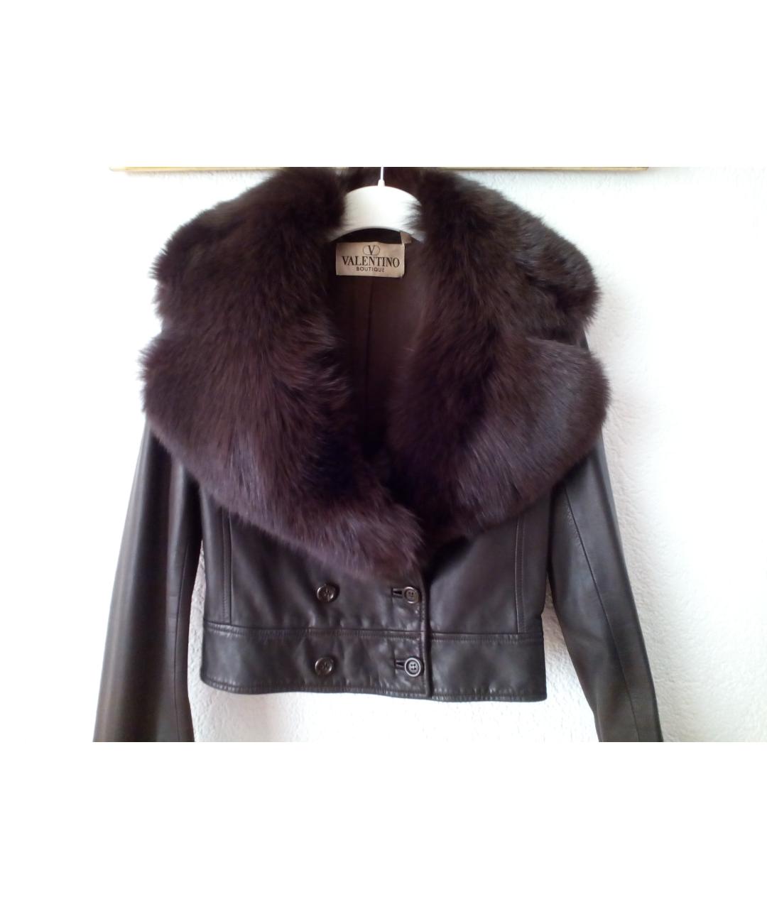 VALENTINO Коричневая кожаная куртка, фото 5