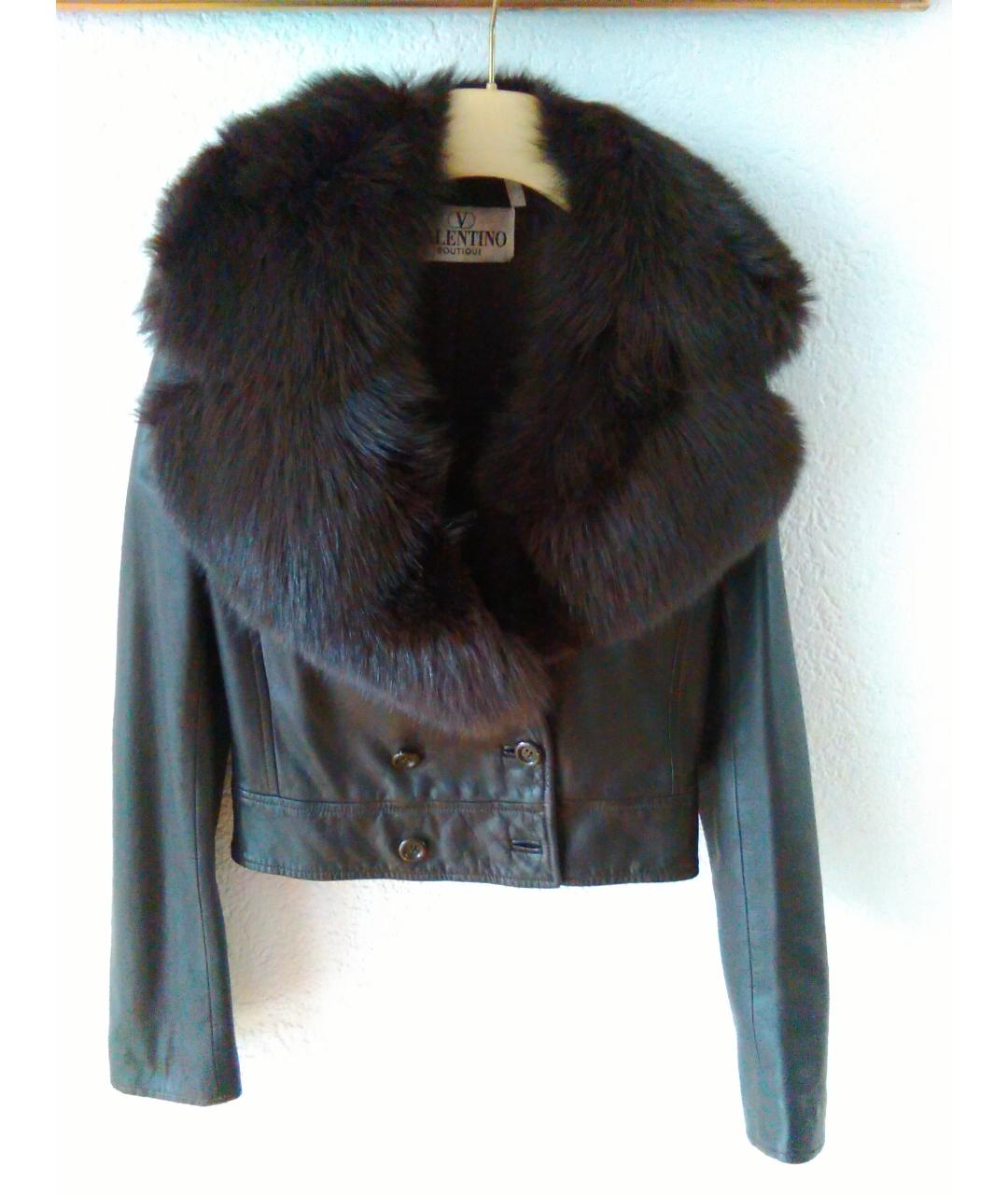 VALENTINO Коричневая кожаная куртка, фото 8