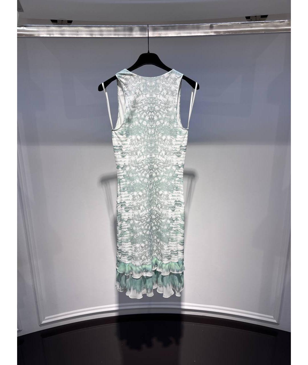 ROBERTO CAVALLI Бирюзовое вискозное коктейльное платье, фото 3