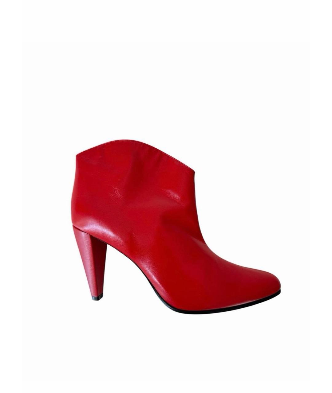 CELINE Красные кожаные ботильоны, фото 1