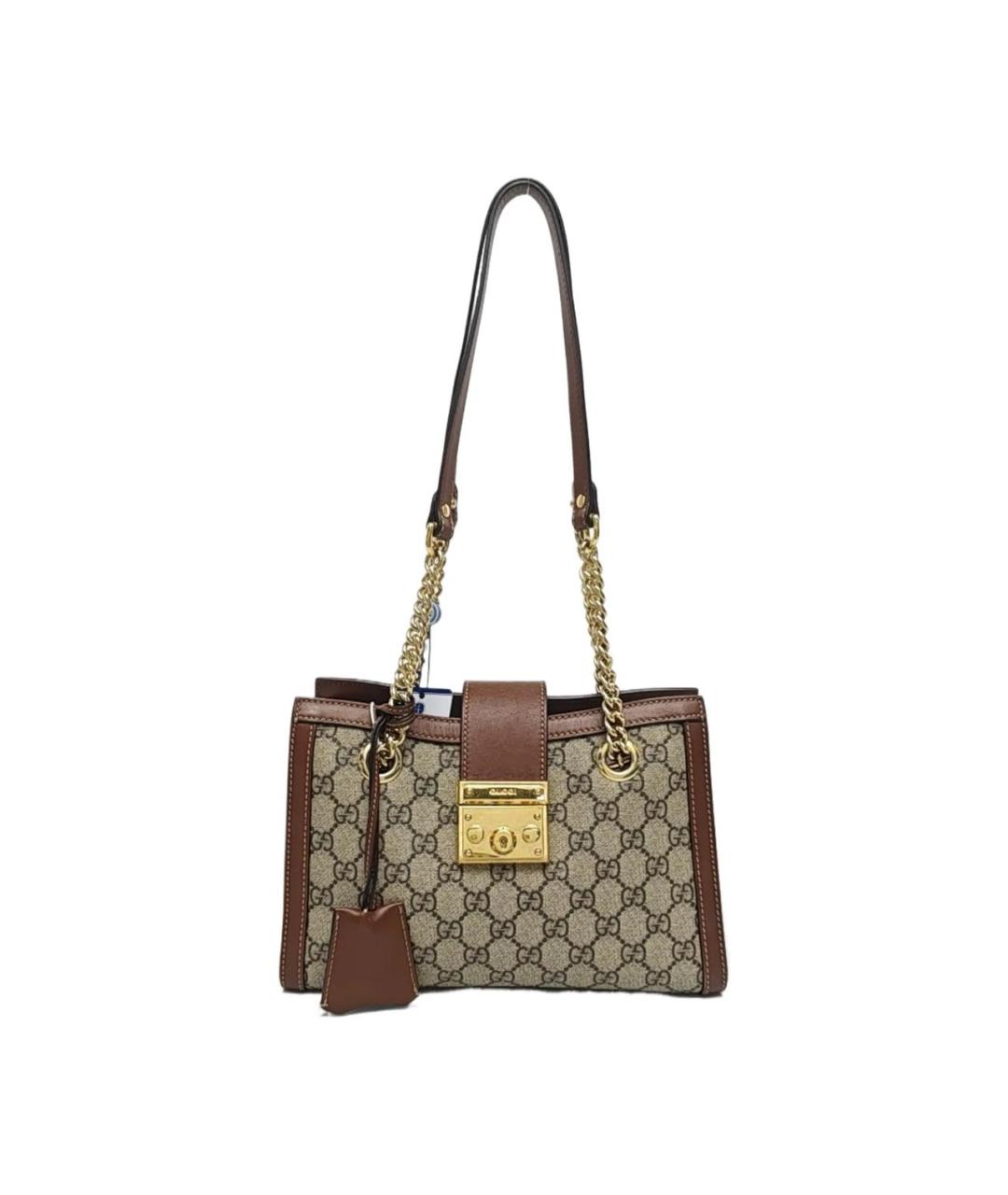 GUCCI Коричневая кожаная сумка тоут, фото 1