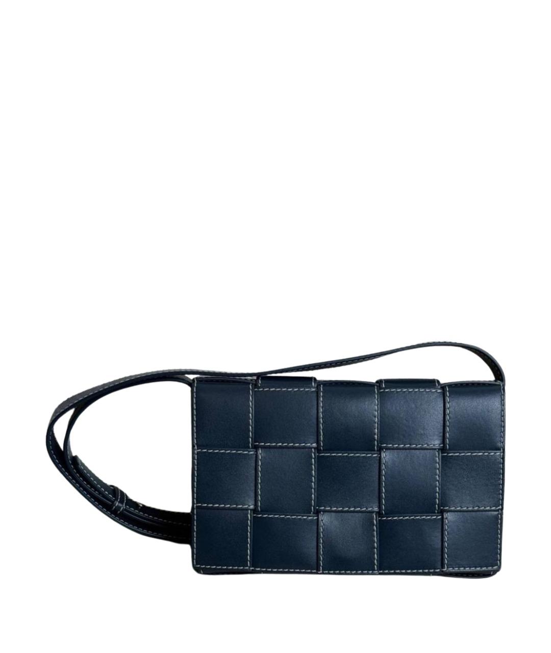 BOTTEGA VENETA Темно-синяя кожаная сумка на плечо, фото 1