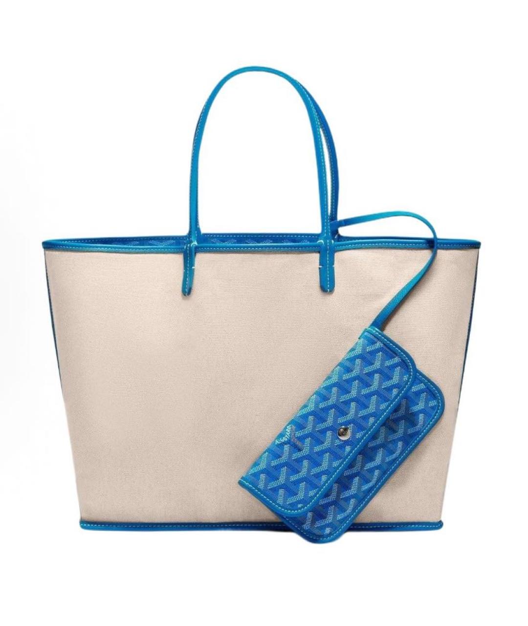 GOYARD Синяя кожаная сумка тоут, фото 5