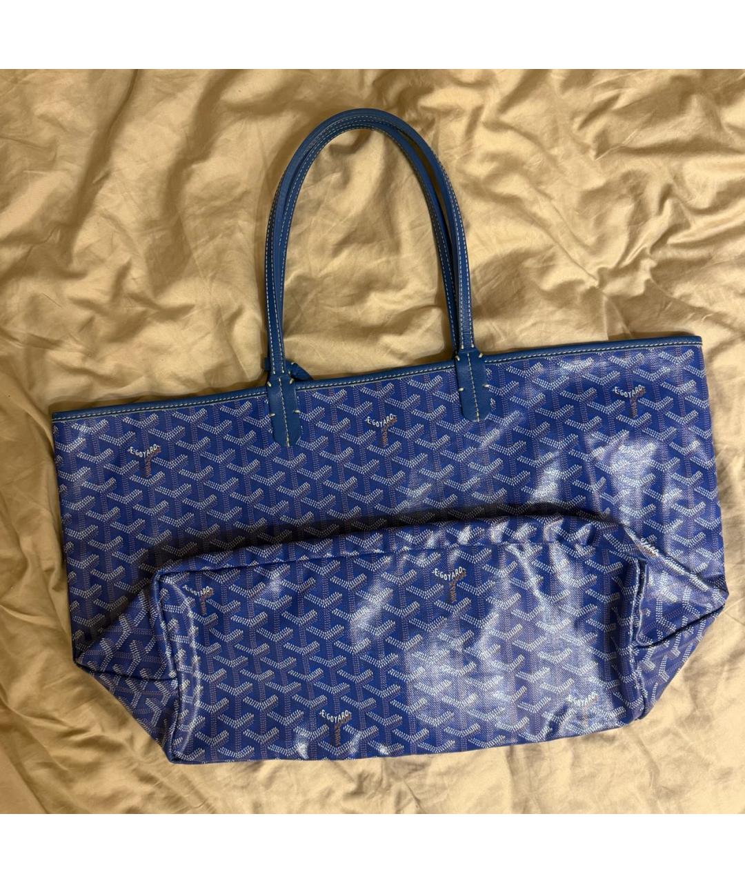 GOYARD Синяя кожаная сумка тоут, фото 3
