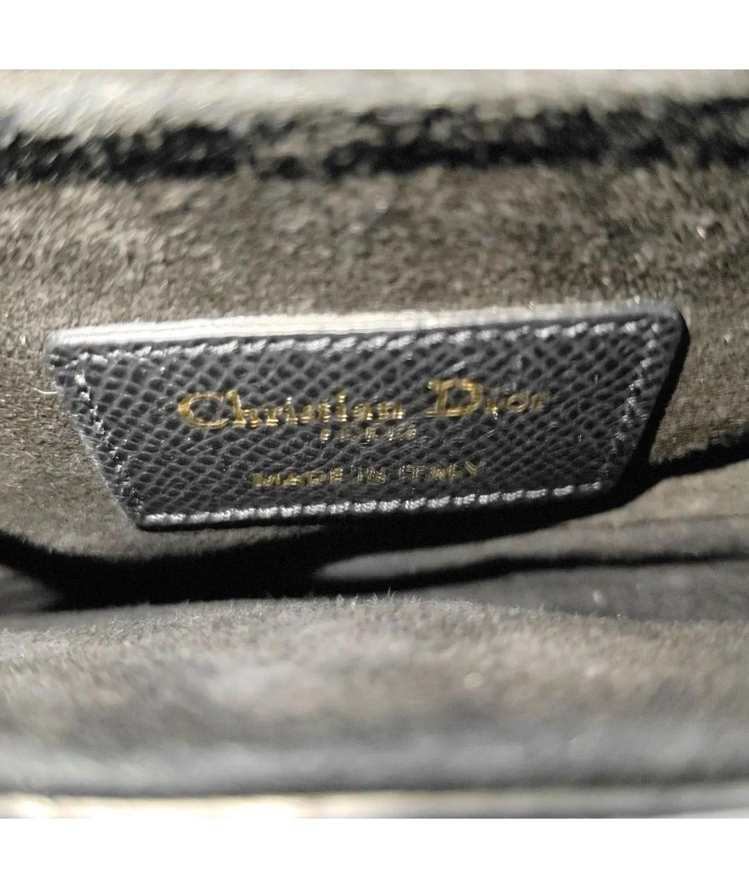 CHRISTIAN DIOR Черная кожаная сумка с короткими ручками, фото 4