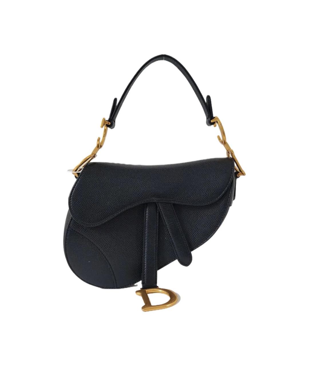 CHRISTIAN DIOR Черная кожаная сумка с короткими ручками, фото 1