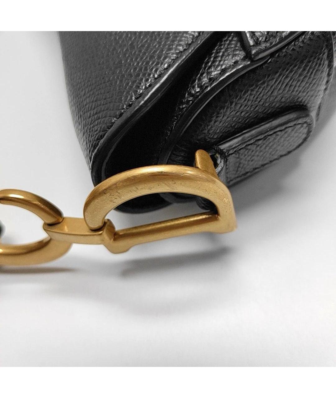 CHRISTIAN DIOR Черная кожаная сумка с короткими ручками, фото 8