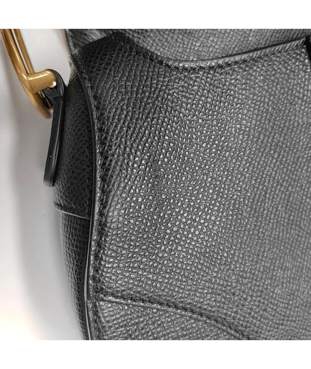 CHRISTIAN DIOR Черная кожаная сумка с короткими ручками, фото 5