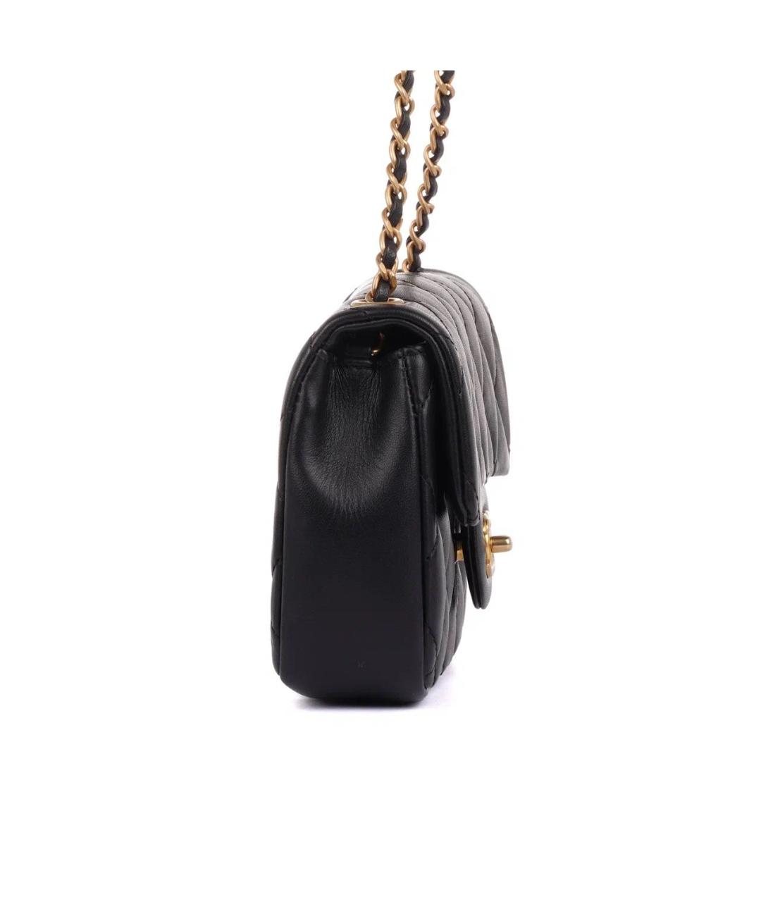 CHANEL Черная кожаная сумка через плечо, фото 5