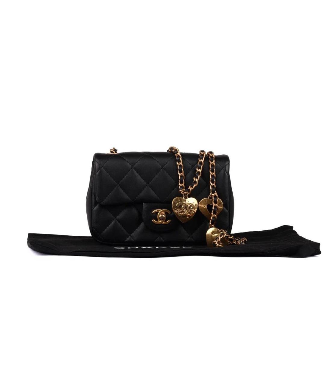 CHANEL Черная кожаная сумка через плечо, фото 2