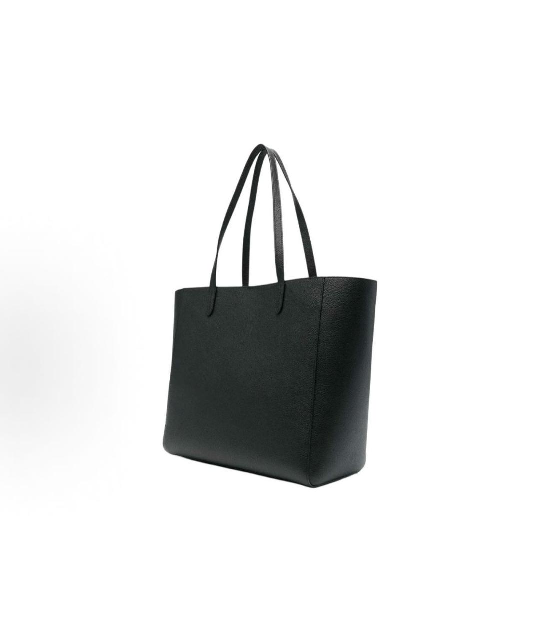 RALPH LAUREN Черная кожаная сумка тоут, фото 2