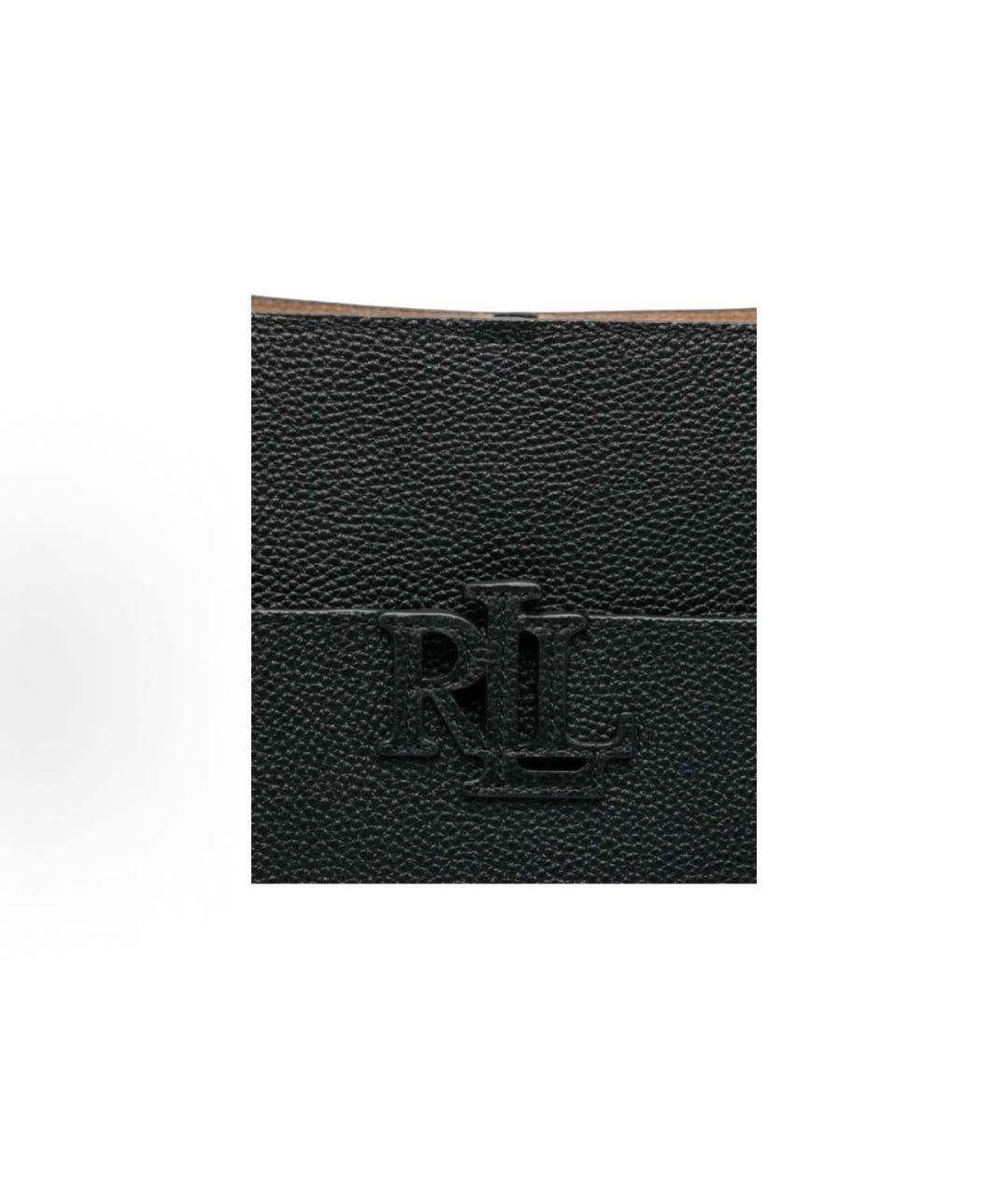 RALPH LAUREN Черная кожаная сумка тоут, фото 4