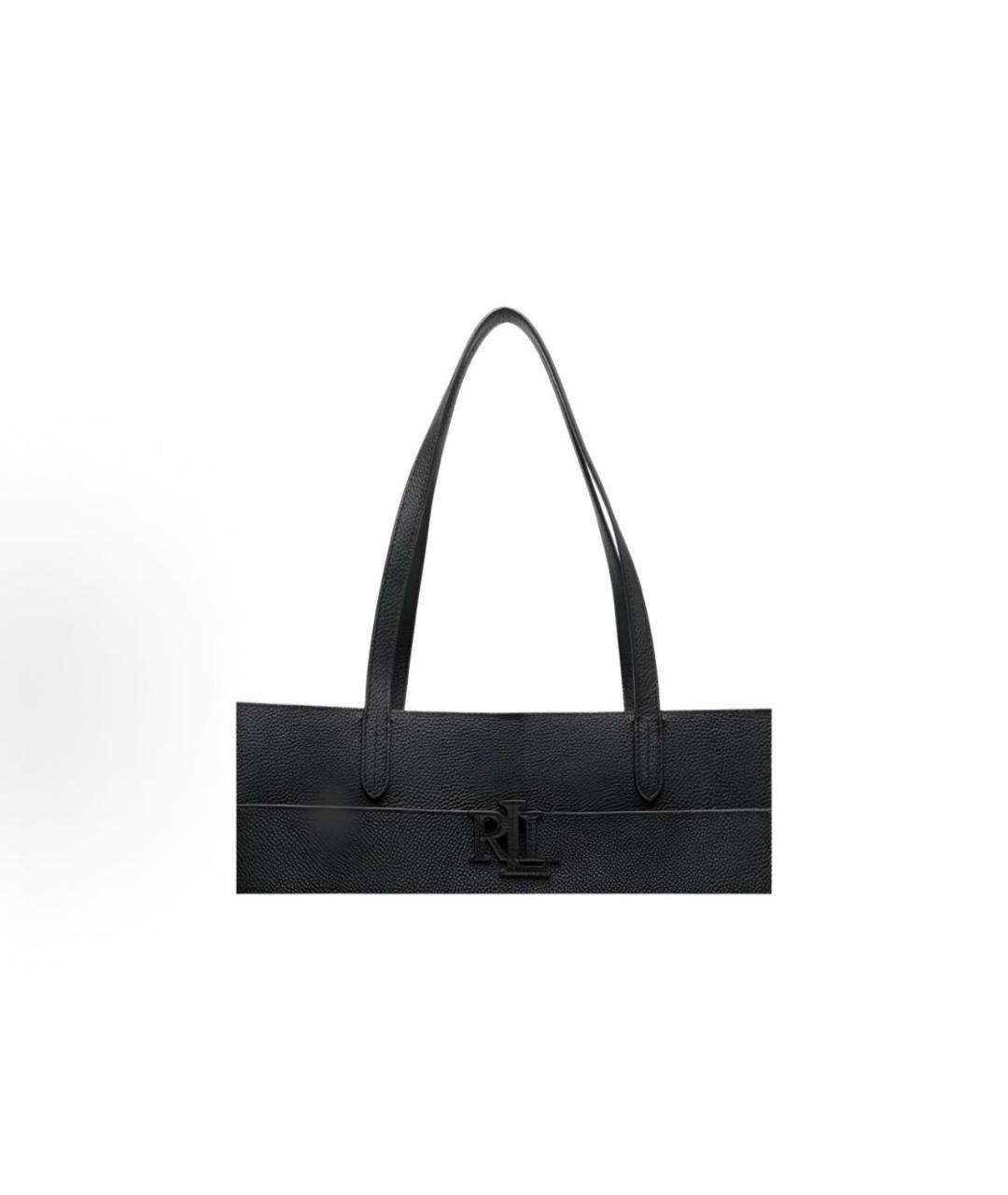 RALPH LAUREN Черная кожаная сумка тоут, фото 5