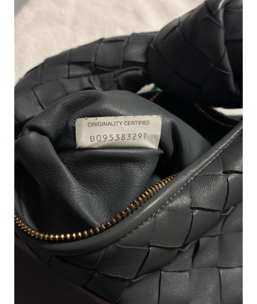 BOTTEGA VENETA Серая кожаная сумка с короткими ручками, фото 4