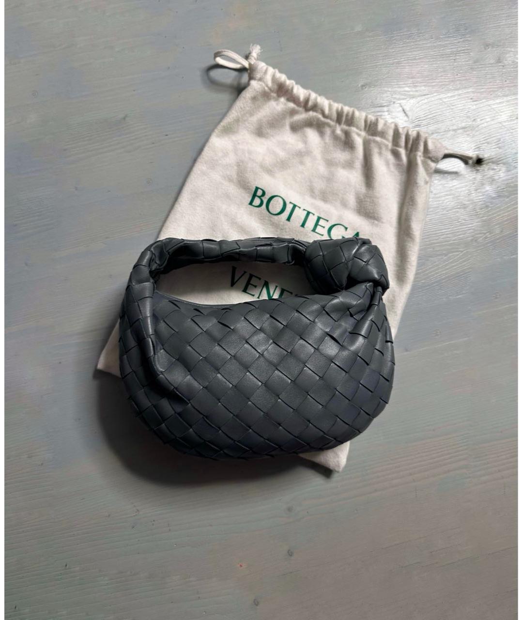BOTTEGA VENETA Серая кожаная сумка с короткими ручками, фото 5