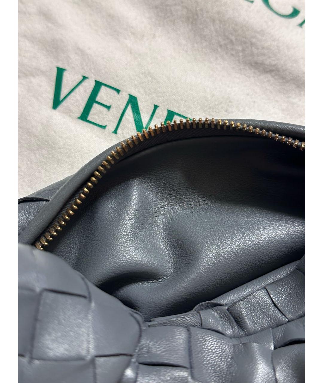BOTTEGA VENETA Серая кожаная сумка с короткими ручками, фото 2