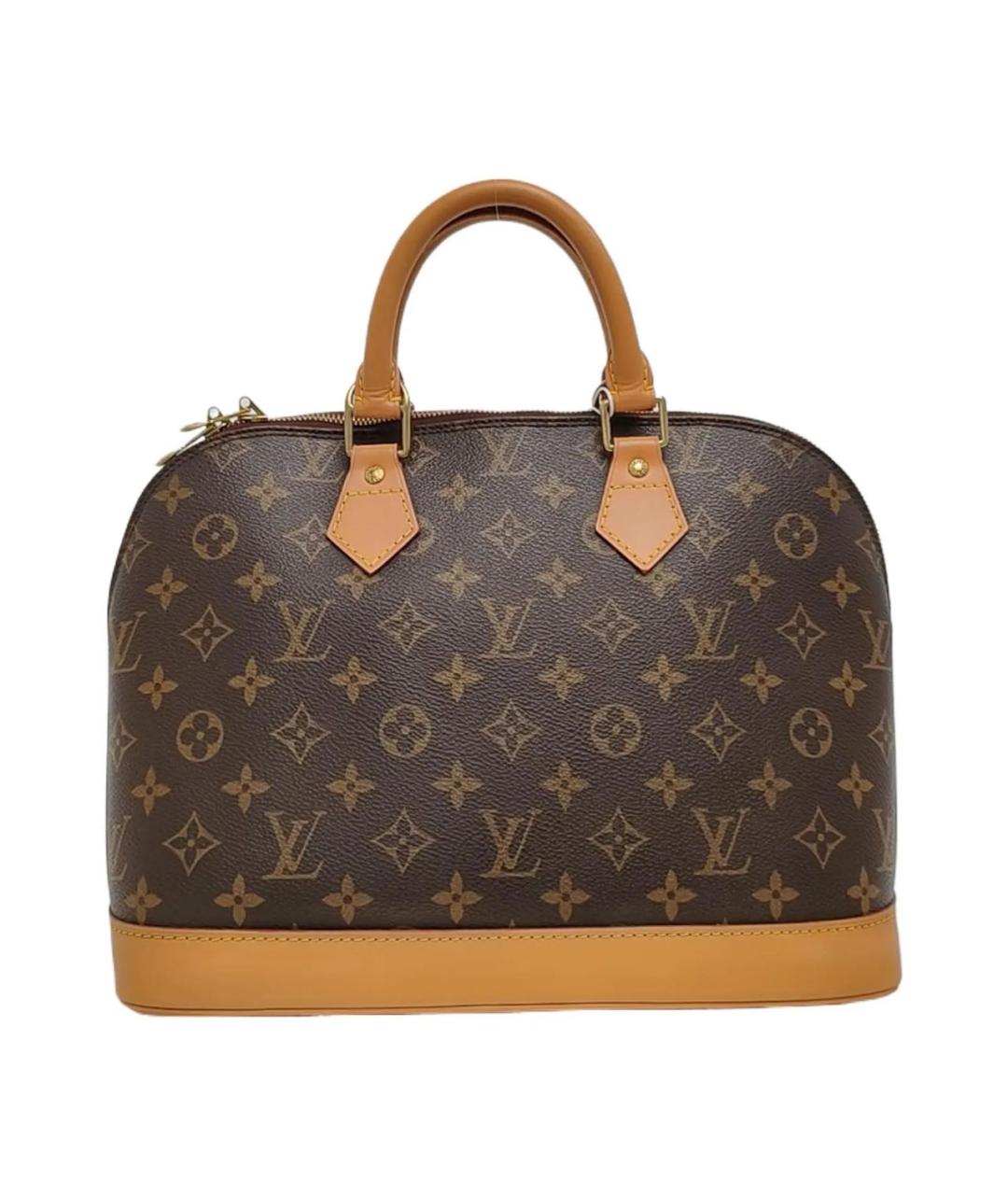 LOUIS VUITTON Коричневая кожаная сумка с короткими ручками, фото 1