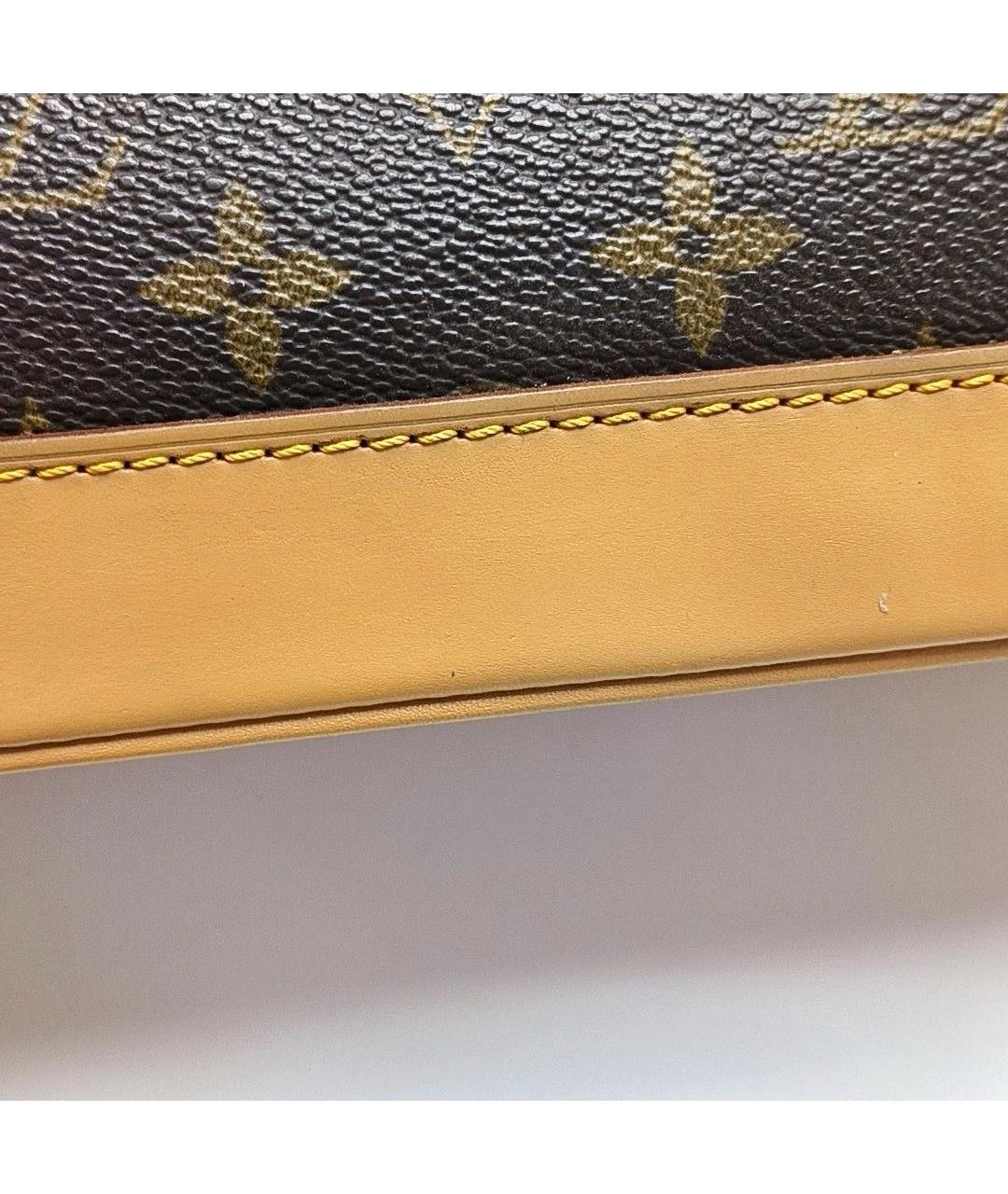 LOUIS VUITTON Коричневая кожаная сумка с короткими ручками, фото 6