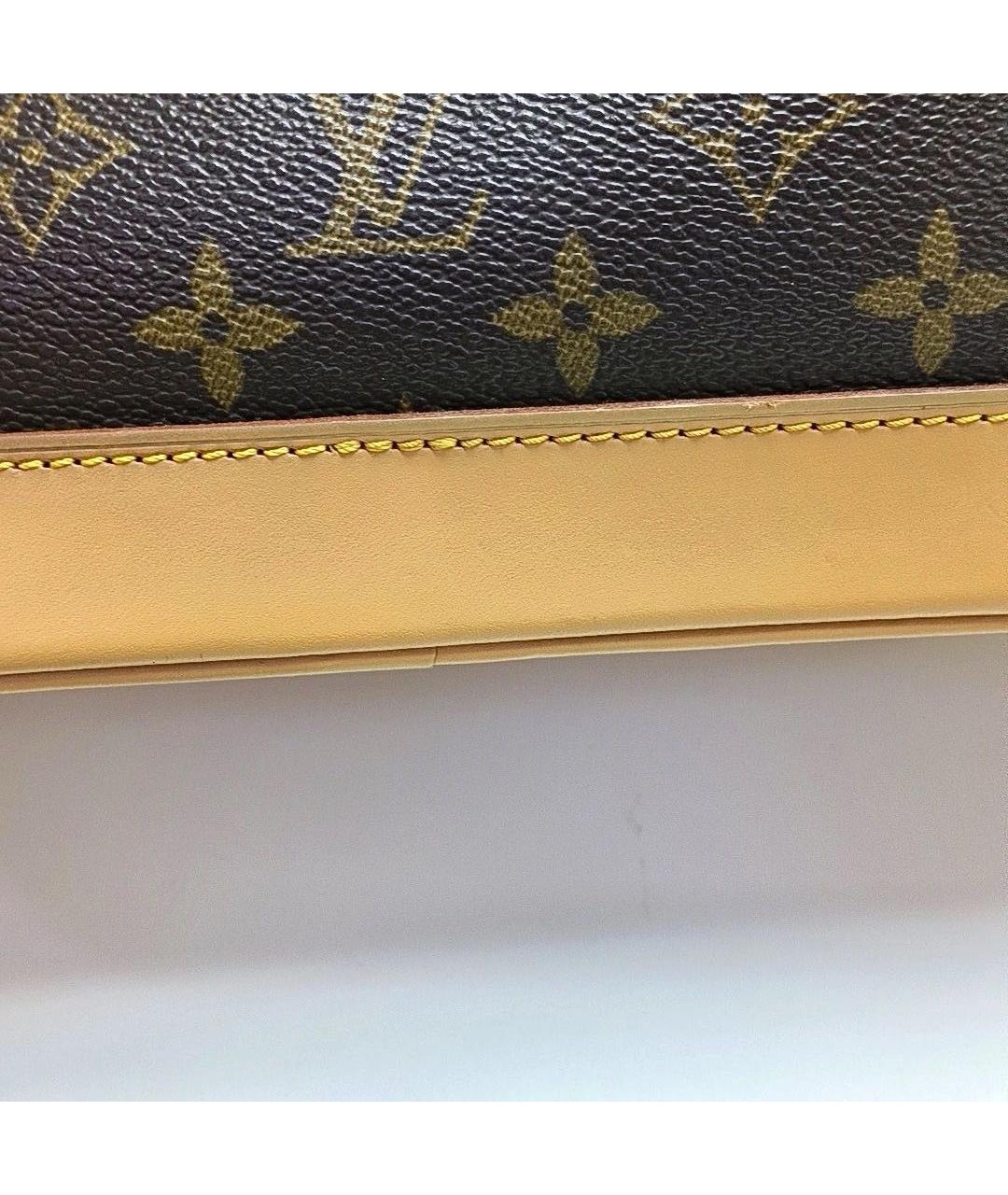 LOUIS VUITTON Коричневая кожаная сумка с короткими ручками, фото 5