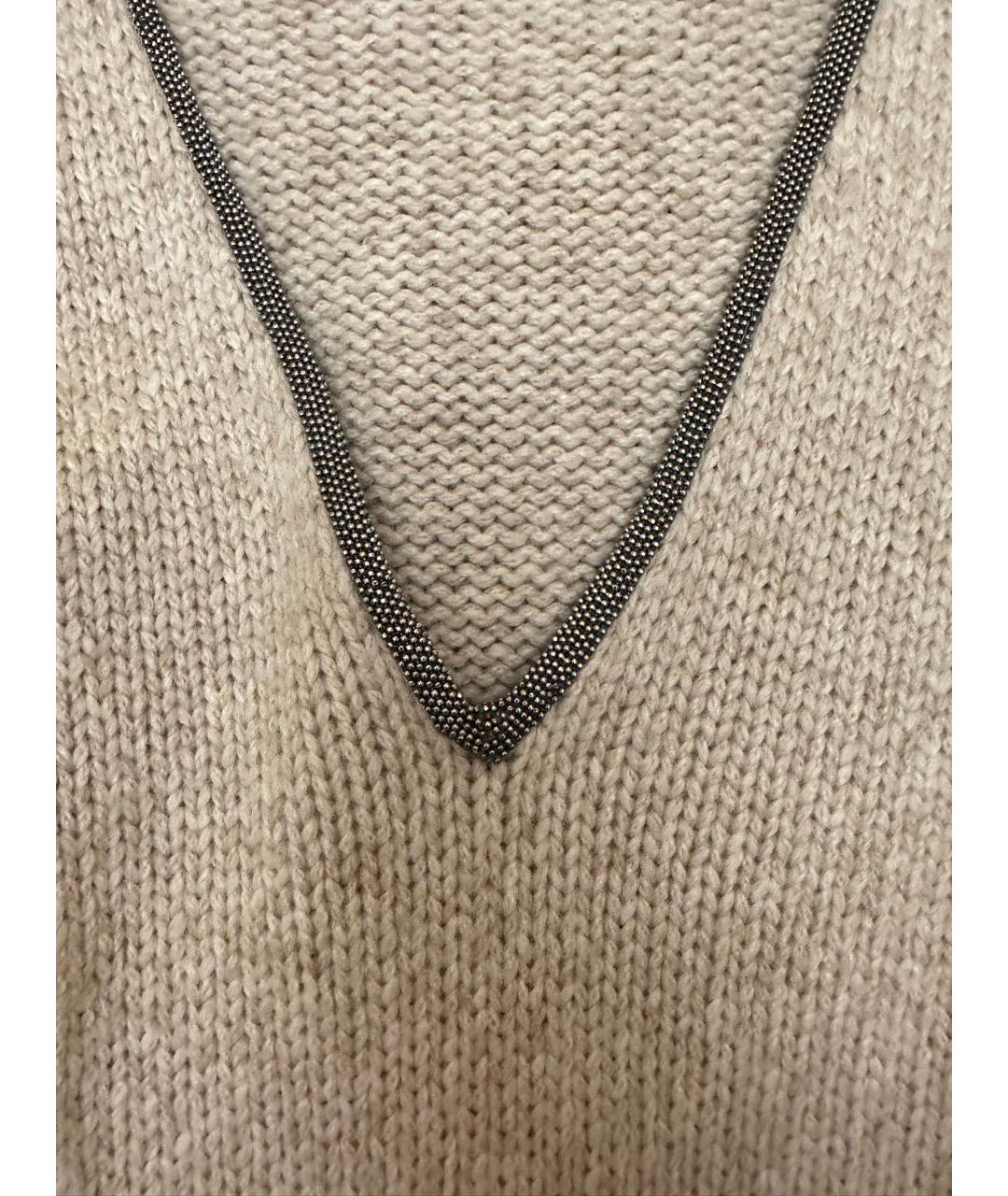 BRUNELLO CUCINELLI Бежевый кашемировый джемпер / свитер, фото 4