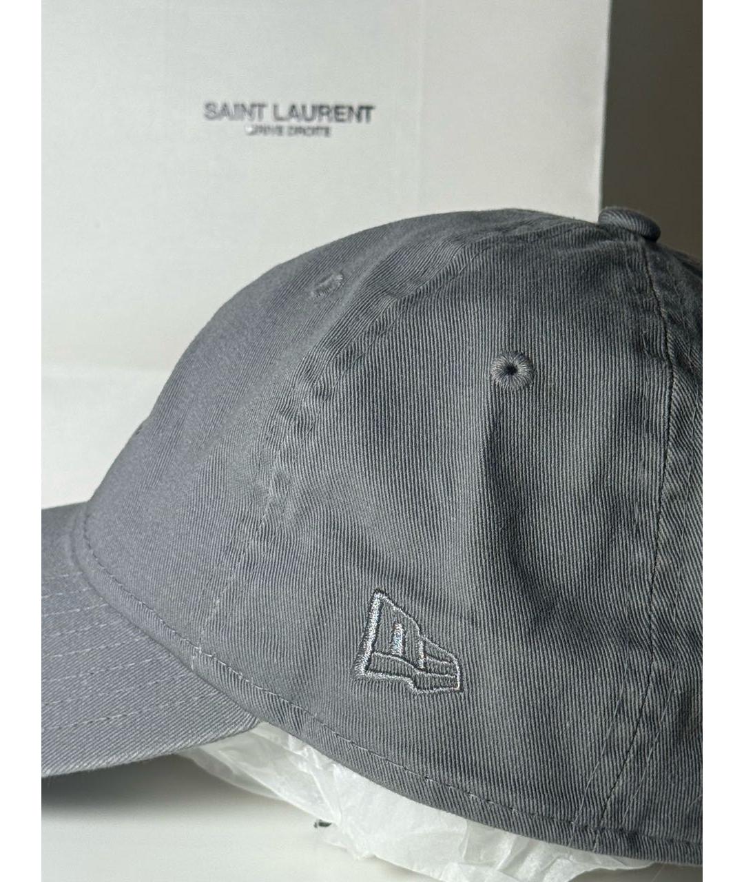 SAINT LAURENT Серая хлопковая кепка, фото 2