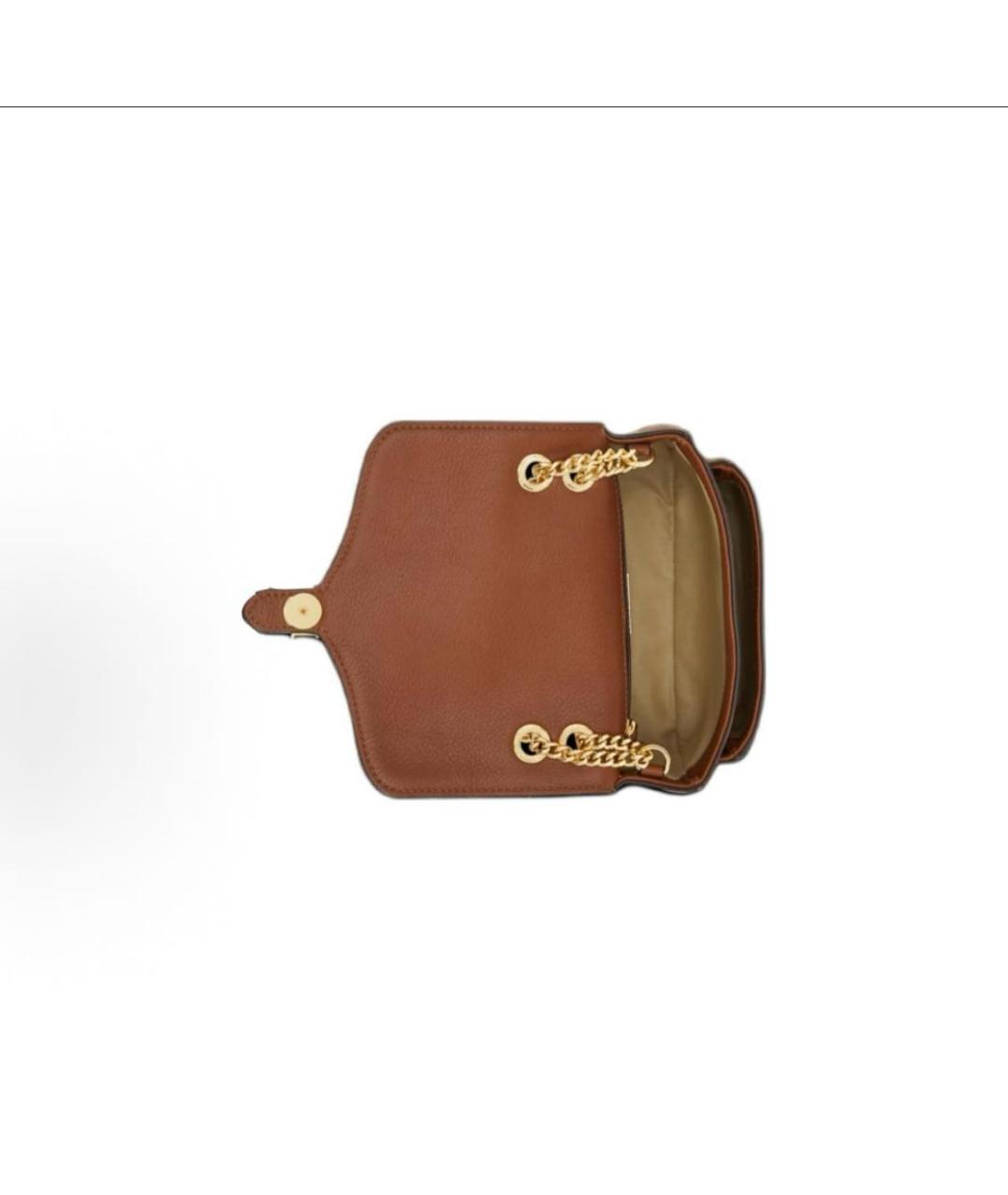 RALPH LAUREN Коричневая кожаная сумка через плечо, фото 5