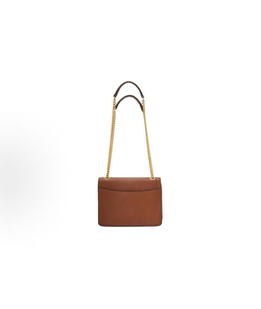 RALPH LAUREN Коричневая кожаная сумка через плечо, фото 3