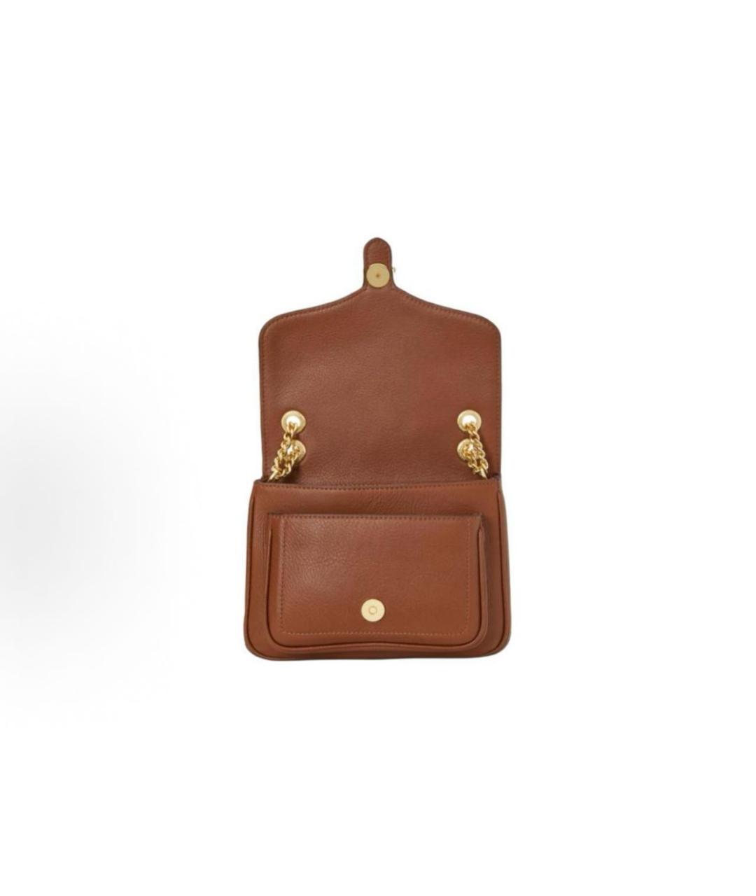 RALPH LAUREN Коричневая кожаная сумка через плечо, фото 4